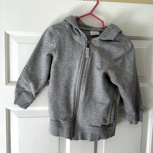 Hanna Andersson 3T gray bear ear zip up sweat shirt